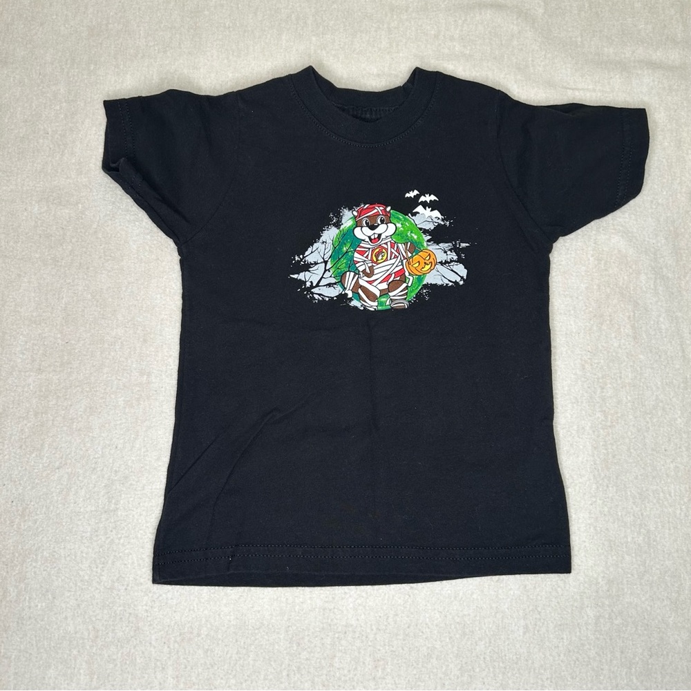 Buc-ees Kids Halloween Black Boo Crew‎ T-shirt Size 2T